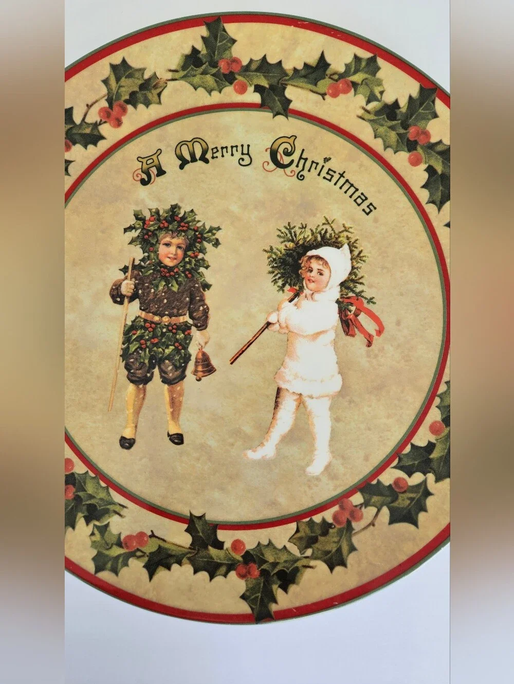 Bethany Lowe Designs Holly Edged Christmas Platter 